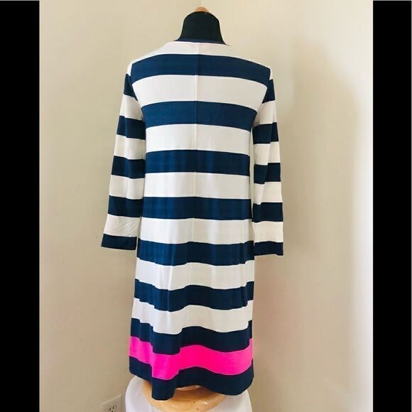 LILLY PULITZER Dress In Bright Navy Aquatic Stripe Engineered Dress Size XS - Picture 2 of 4